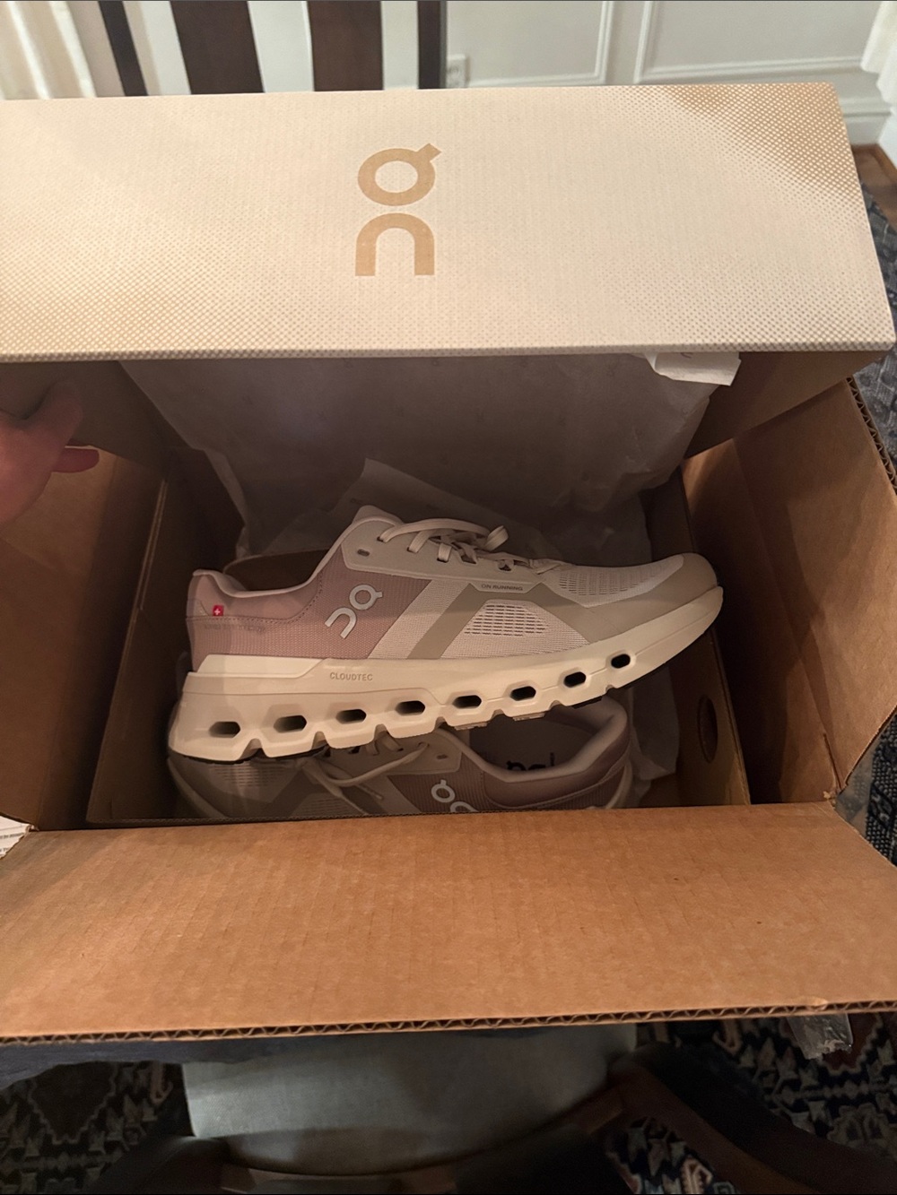 New 10.5 never worn in box. On Cloudnova Lightweight Running Shoes in beige - Picture 5 of 5
